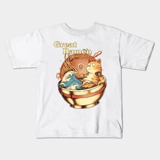 The Great Neko Ramen Kids T-Shirt